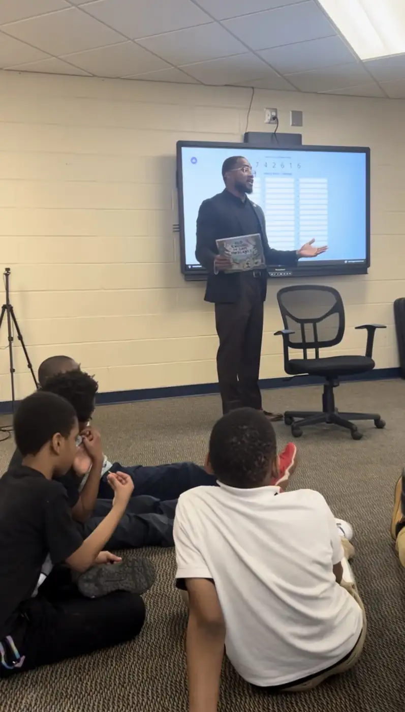Darell Brown leading a presentation for young people
