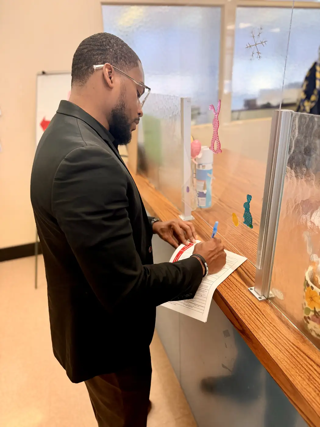 Darell Brown learning from a local exhibit