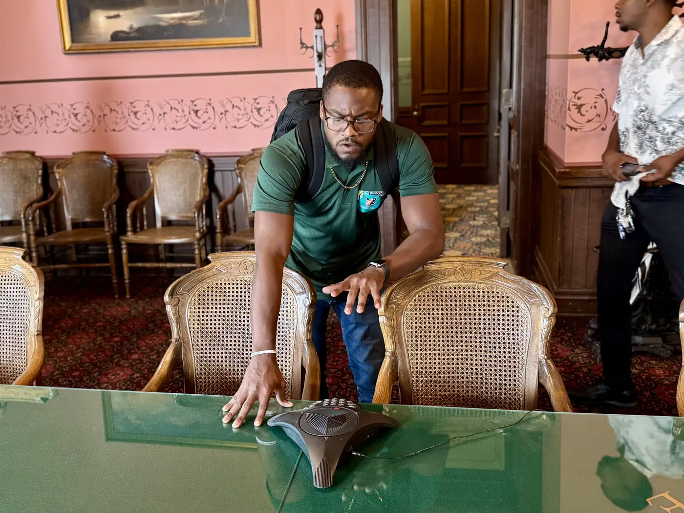 Darell Brown taking part in a hands-on community activity