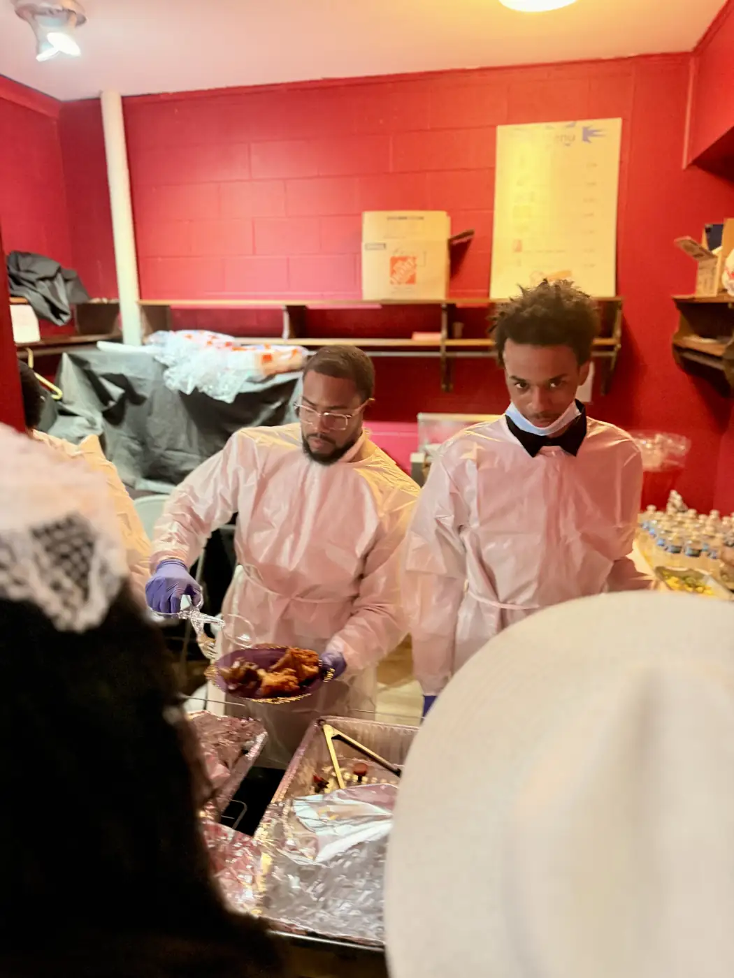 Darell Brown helping serve a community meal