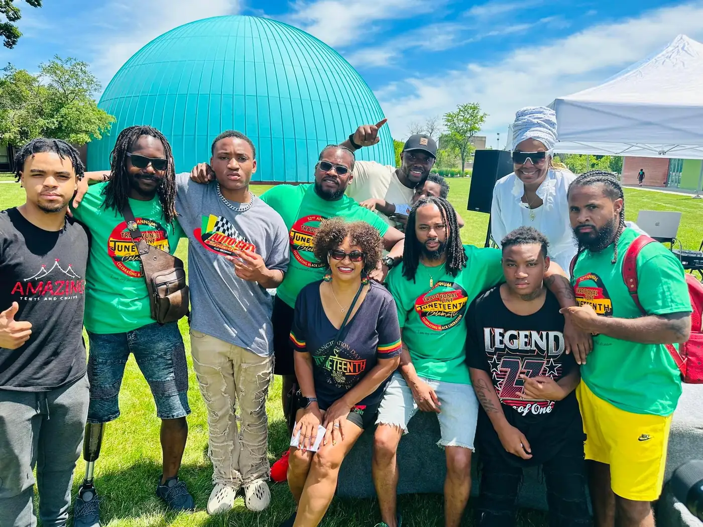 Darell Brown with participants at a community sports event